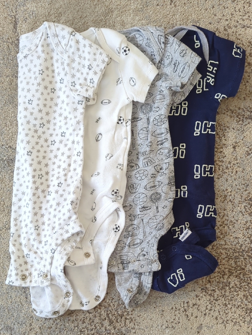 Bundle Of 4 Short Sleeve Baby Onesie T-shirt's